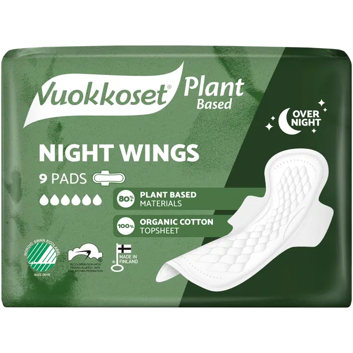 Vuokkoset Plant Based Night Wings yöside 9 kpl