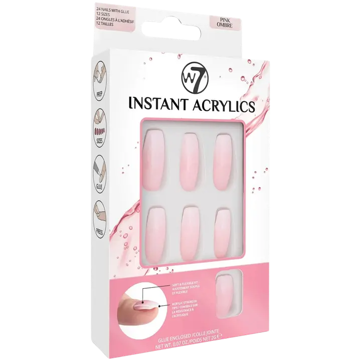 W7 Instant acrylics Pinkki, pehmeä sävy joka vaalenee asteittain.