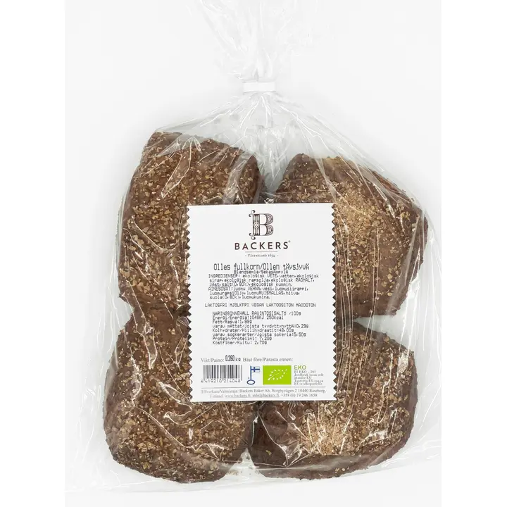 Backers luomu sekasämpylä Ollen täysjyvä 260g/4kpl