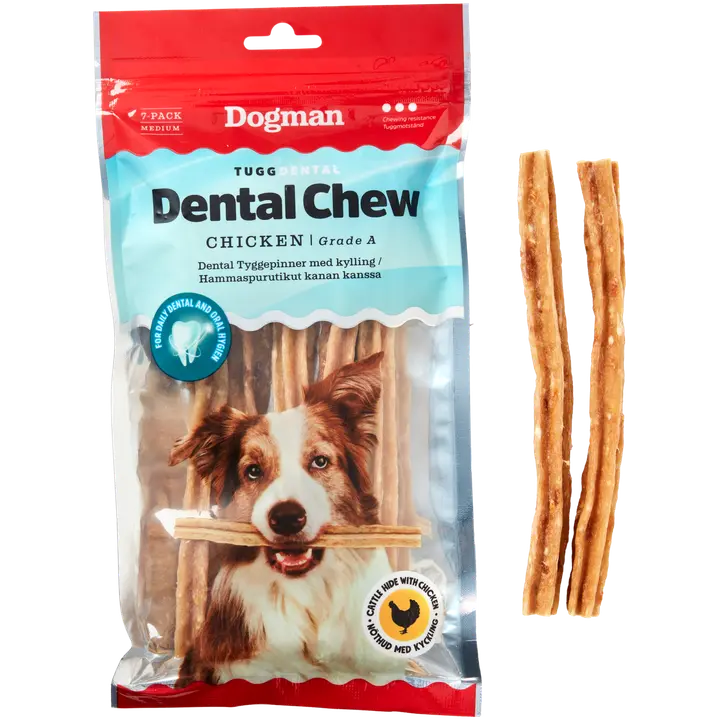 Dogman Tugg Dental M purutikku koirille 7kpl 160g