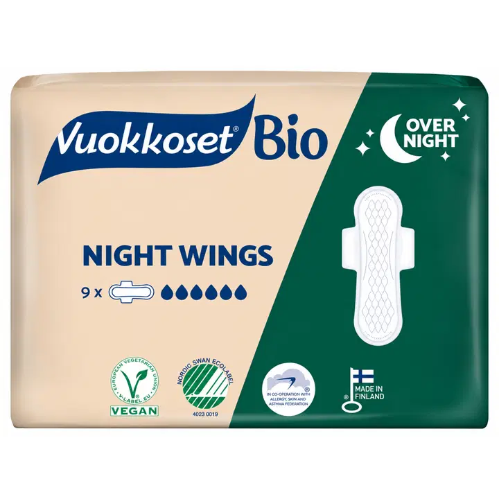Vuokkoset Bio Night Wings yöside 9 kpl