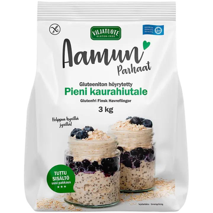 Virtasalmen Viljatuote Oy Gluteeniton höyrytetty Pieni kaurahiutale 3kg