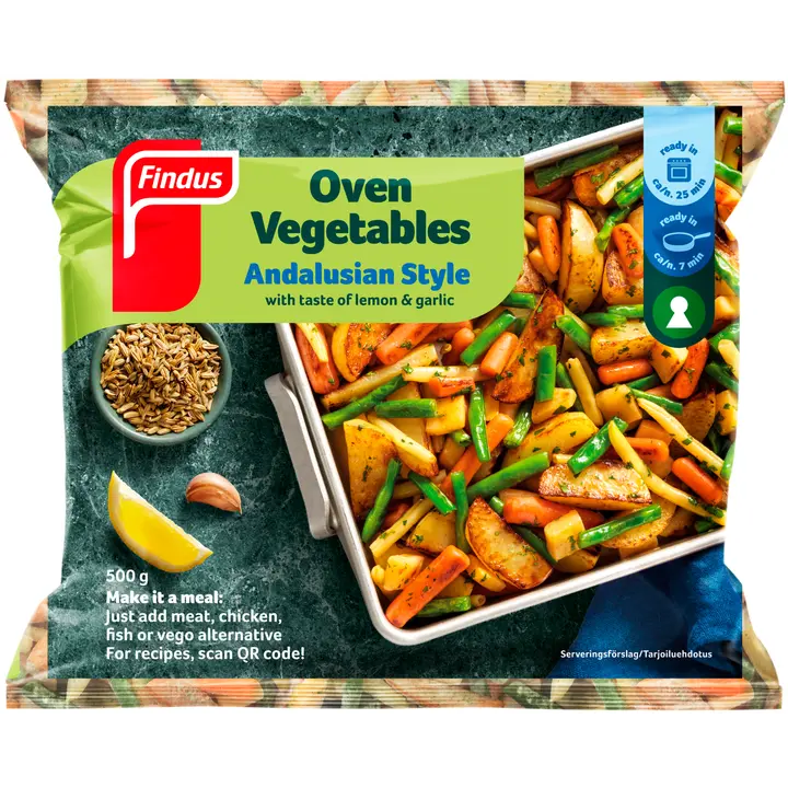 Findus Oven Vegetables - Andalusian Style 500g, pakaste