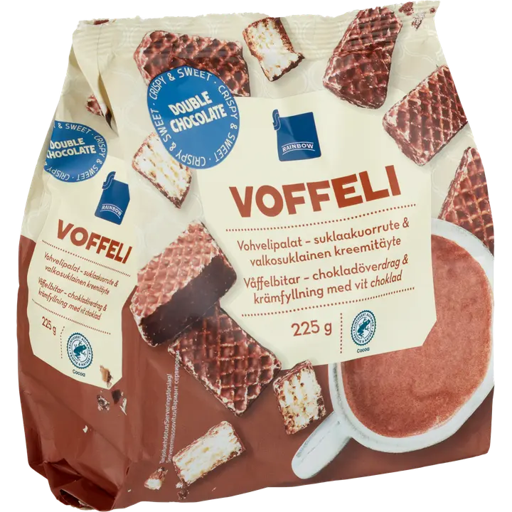 Rainbow 225g voffeli valkosuklaa