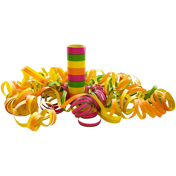 Serpentiini neon-väriraidat 2 rll/pkt