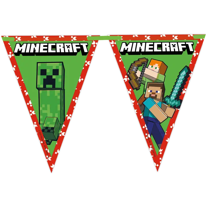Decorata Party Minecraft FSC Paper Triangle Flag Banner