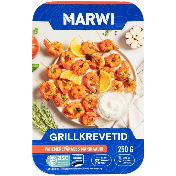 Marwi grillkrevetid vahemerepärases marinaadis 250g