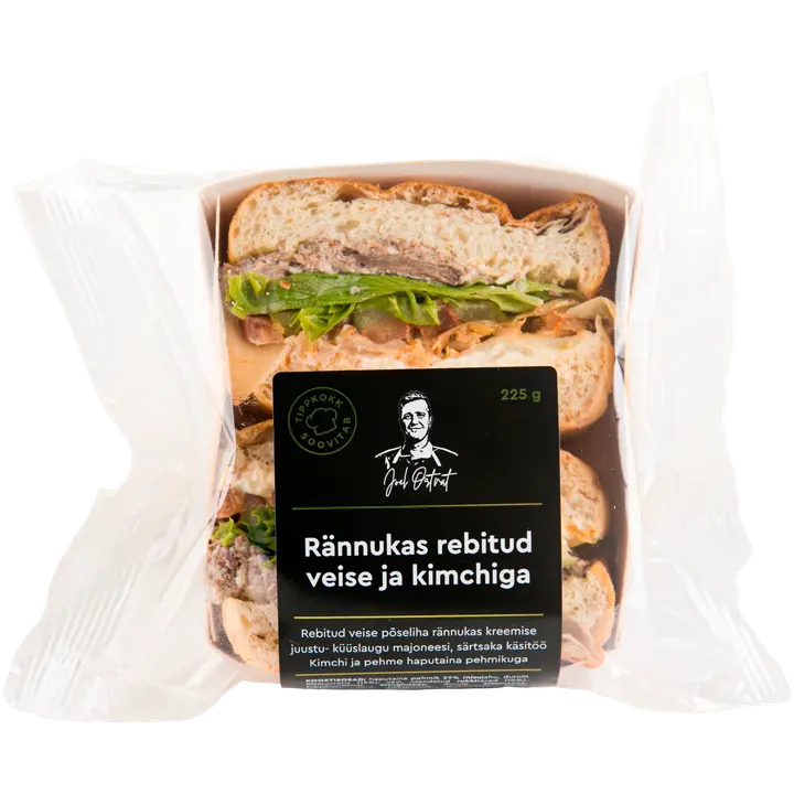 Rännukas rebitud veise ja kimchiga 225 g