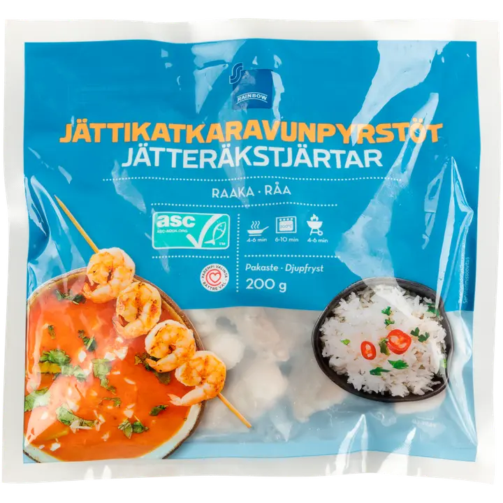Rainbow jättikatkaravunpyrstöt ASC 200 g pakaste