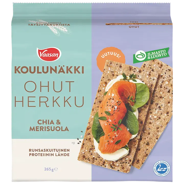 Vaasan Koulunäkki Ohut Herkku Chia & Merisuola 265 g