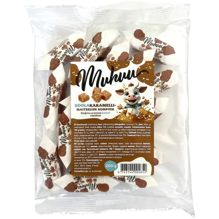 Muhuu soolakaramelli kompvek 200gr