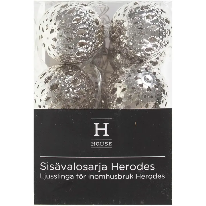 Valguskett herodes 10led hõbedane sise
