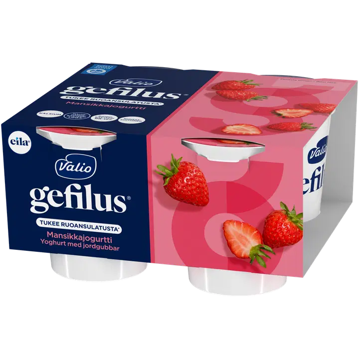 Valio Gefilus® OLO™ yoghurt jordgubb laktosfri 4x125 g