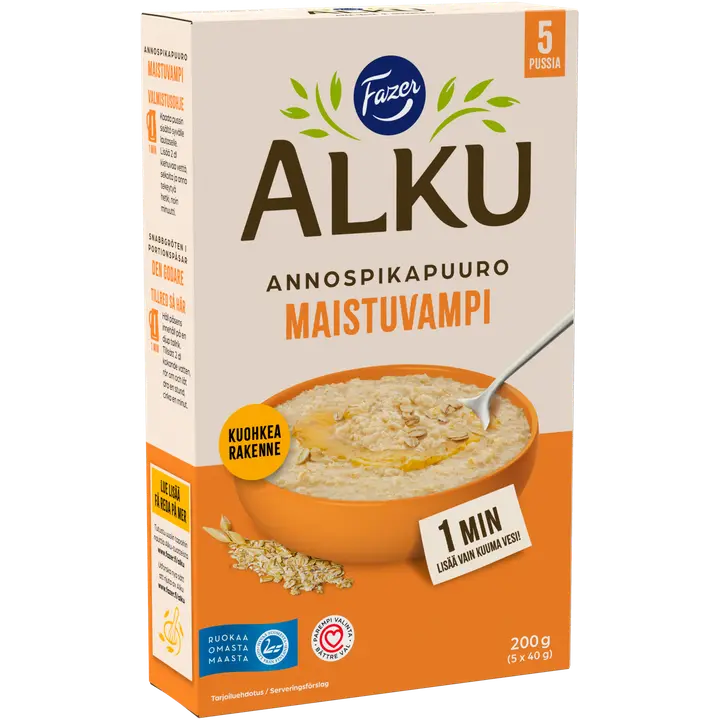 Fazer Alku Maistuvampi annospikapuuro 200 g (5 x 40 g)