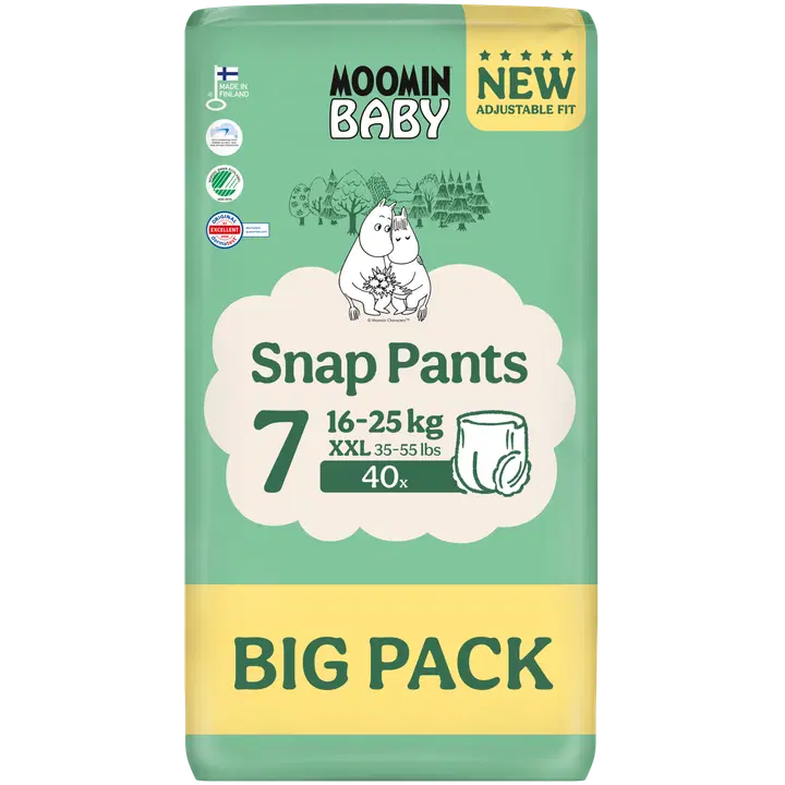 Moomin Baby Snap püksmähkmed S7, 16-25 kg, 40 tk