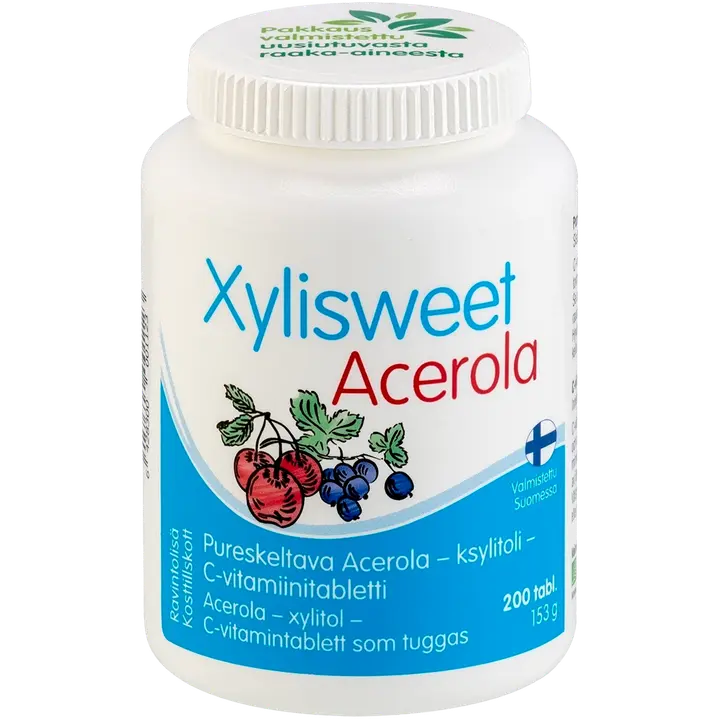 Xylisweet Acerola pureskeltava acerola-ksylitoli-C-vitamiinitabletti 200 tabl