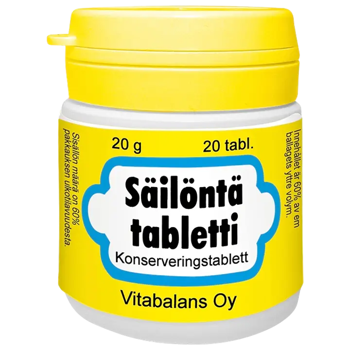 Säilöntätabletti 20 kpl 20 g Vitabalans