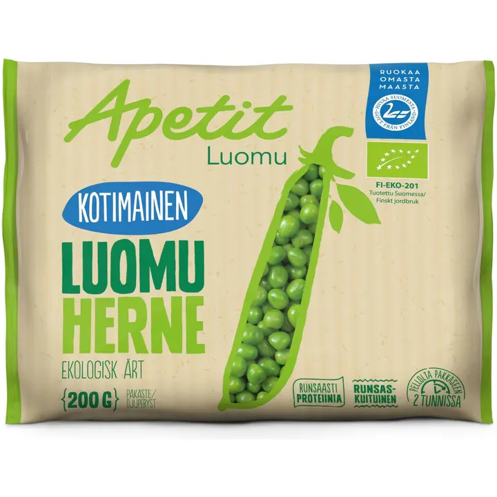 Apetit Kotimainen Luomu Herne pakaste 200g