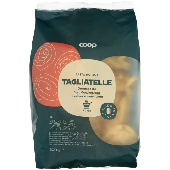 Coop Tagliatelle pasta, sisältää kananmunaa 500 g