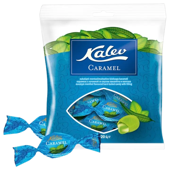Kalev Caramel eukalüpti-ja mentoolitäidisega karamellid 120 g