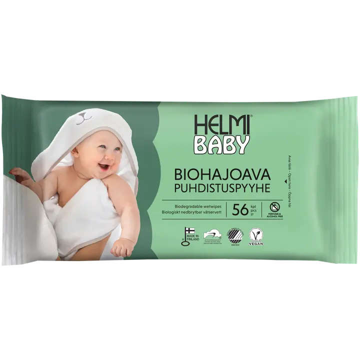Helmi Baby Biohajoava Puhdistuspyyhe 56 kpl
