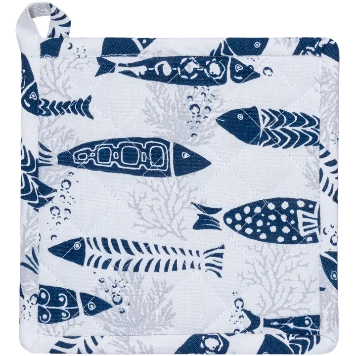 House patalappu Fishes 22x22cm sininen/valkoinen