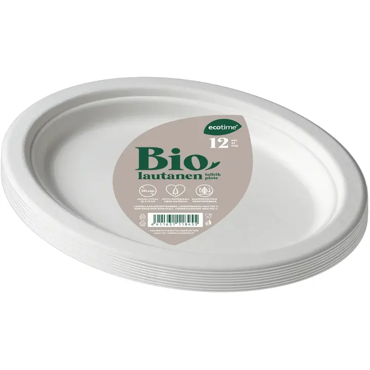 Ecotime kuitulautanen ovaali 26x19cm 12kpl