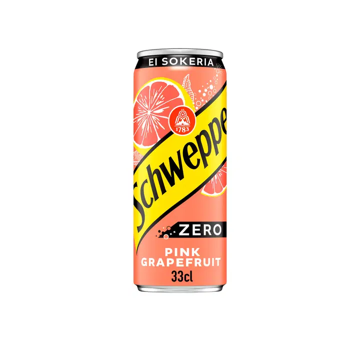 Schweppes Pink Grapefruit Zero virvoitusjuoma tölkki 0,33 L