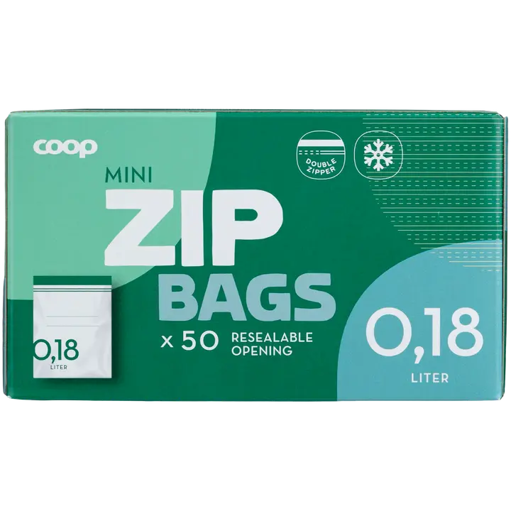 Coop uudelleensuljettavat pussit mini 0,18 l 50 kpl