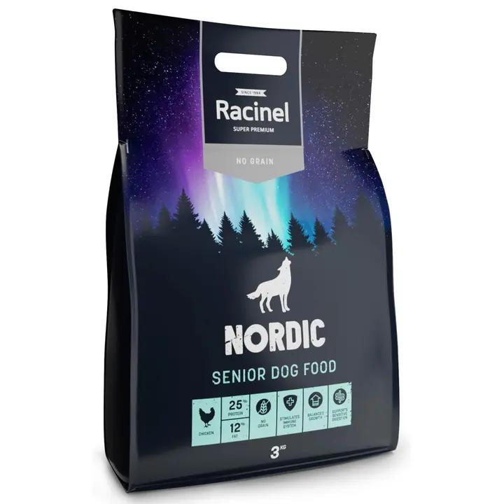Racinel Nordic senior täysravinto kaikille seniorikoirille 3 kg