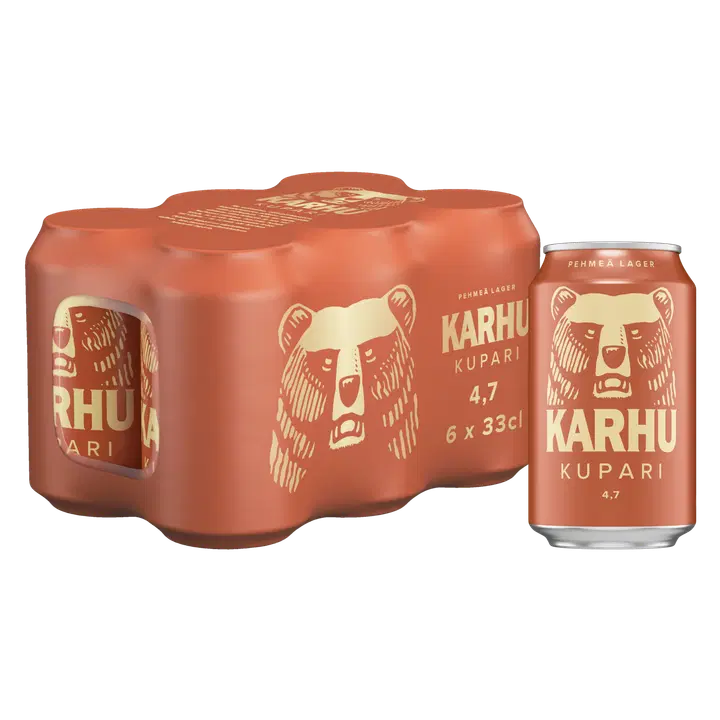 6-pack Karhu Kupari Lager olut 4,7 % tölkki 0,33 L