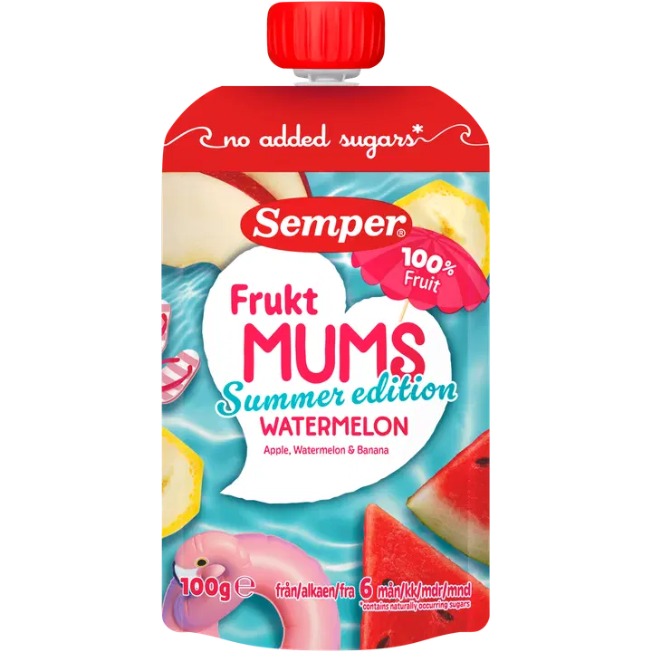 Semper Fruktmums Ltd Ed Watermelon 6 mån fruktpuré 100g