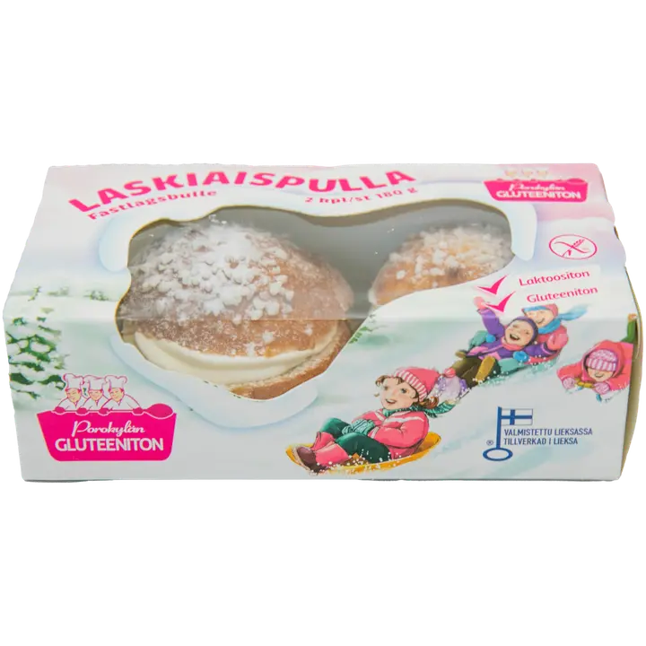 Porokylän Leipomo laskiaispulla gluteeniton 2 kpl 180 g