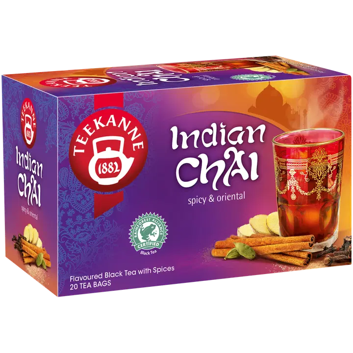 20x2g Teekanne Indian Chai mustatee, pussitee