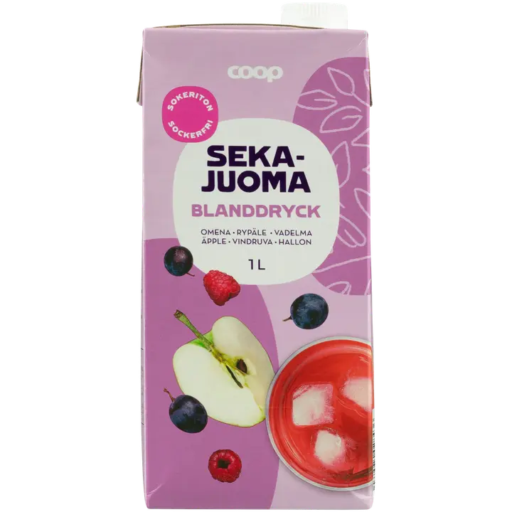 Coop segujook suhkruvaba viinamari-vaarikas-õun 1L