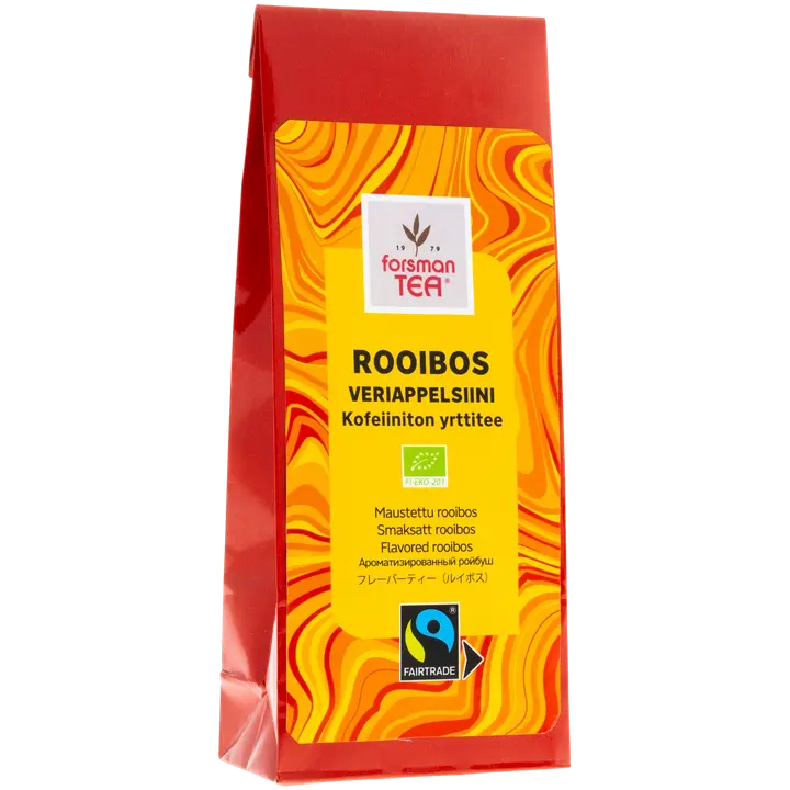 Forsman tea Rooibos Veriappelsiini maustettu rooibos Luomu Reilun kaupan 60 g