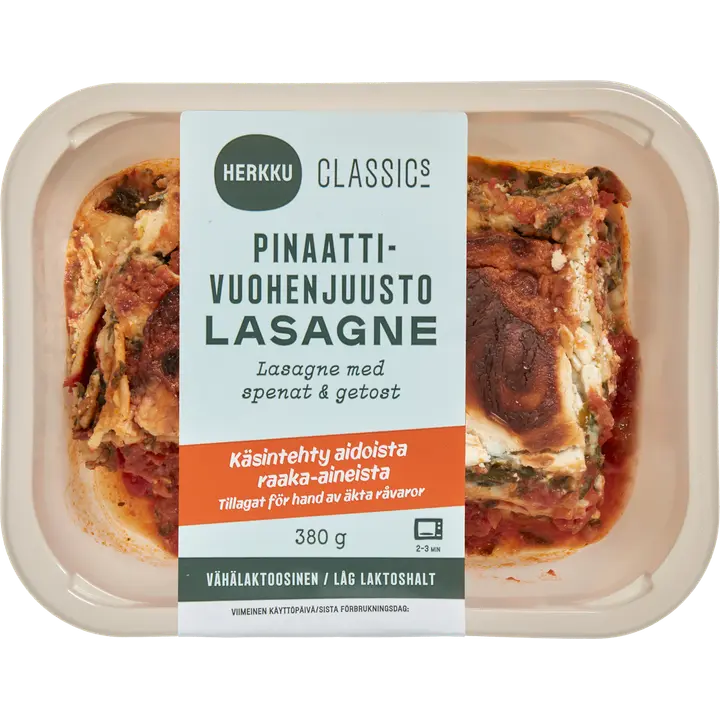 Herkku Classics Pinaatti-vuohenjuustolasagne 380g