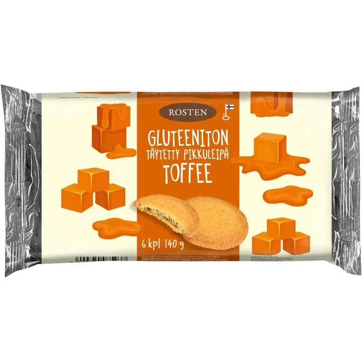 Rosten Gluteeniton täytetty pikkuleipä Toffee 140 g