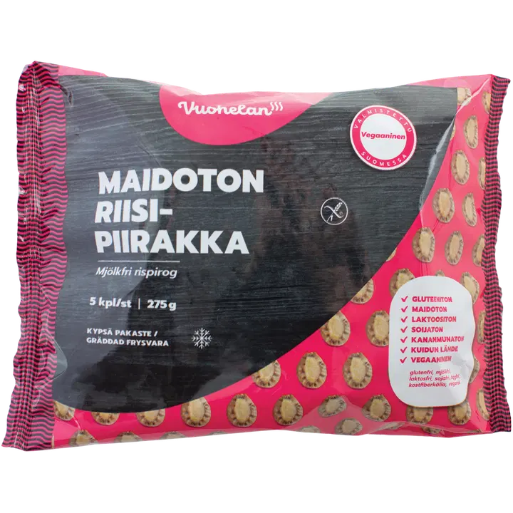 Vuohelan gluteeniton Maidoton riisipiirakka 5kpl 275g, pakaste