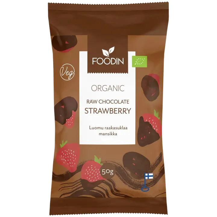 Foodin Raakasuklaamansikka luomu 50g