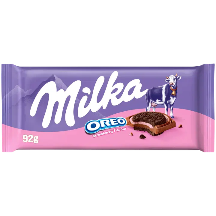 Milka piimašokolaad maasikamaitseline Oreoga 92g