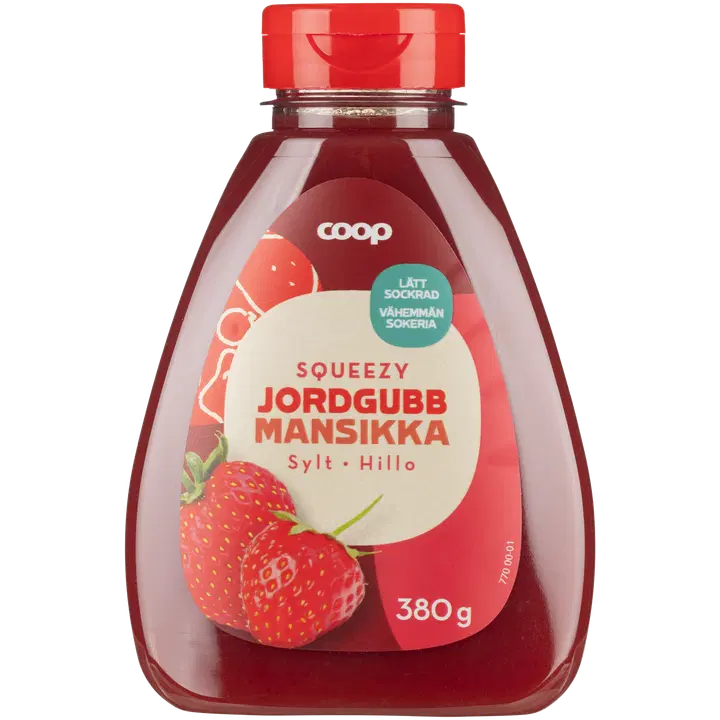 Coop mansikkahillo pullossa, vähemmän sokeria 380 g
