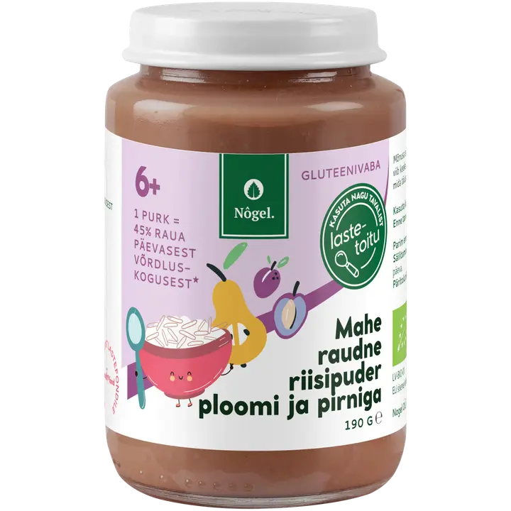 Nogel Mahe raudne riisipuder ploomi ja pirniga 6k, 190 g