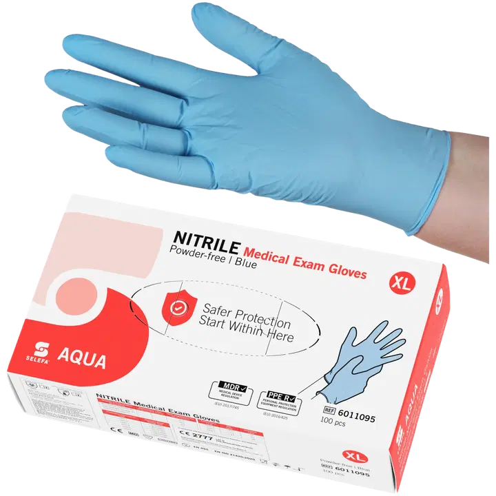 Tutkimuskäsine SELEFA®Aqua XL sin pton 100kpl nitriili