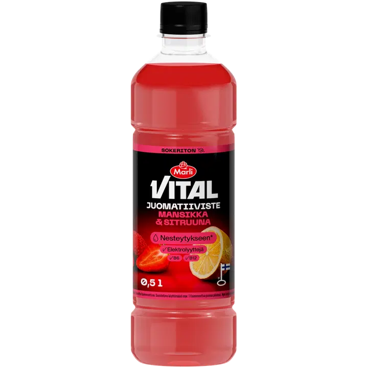 Marli Vital Sockerfri Jordgubb–citron dryckeskoncentrat 1+5, 0,5 L