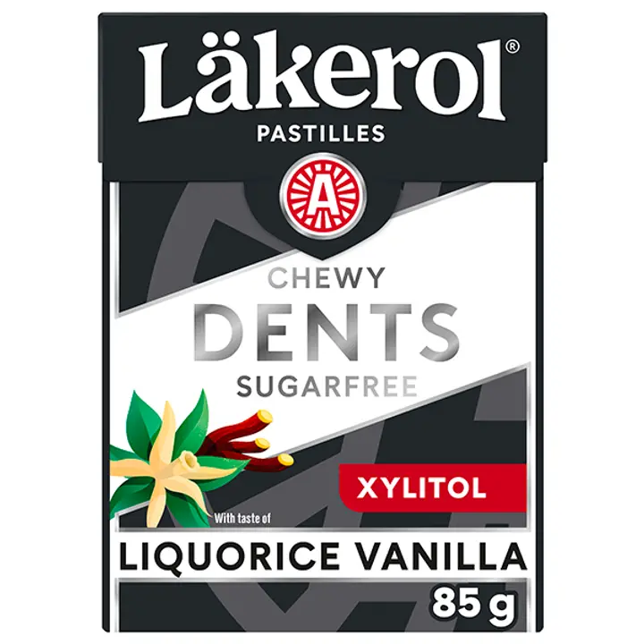 Läkerol Dents Licorice vanilla ksylitolipastilli 85g