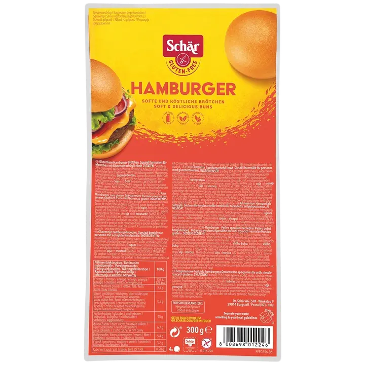 Schär Hamburgerikukkel 4 X 75 G