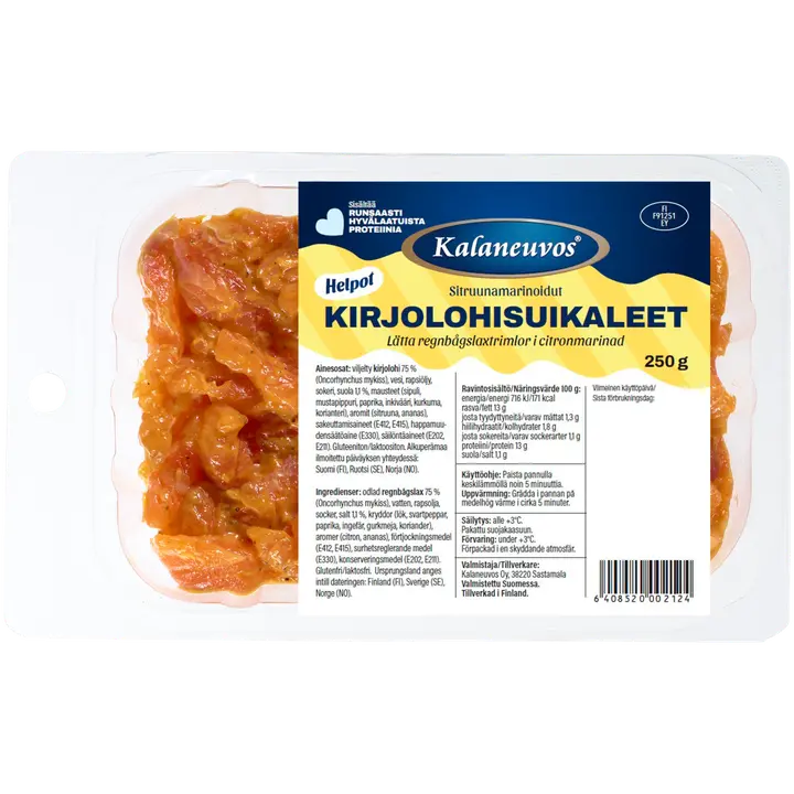 Kalaneuvos Sitruunamarinoidut Kirjolohisuikaleet, 250g