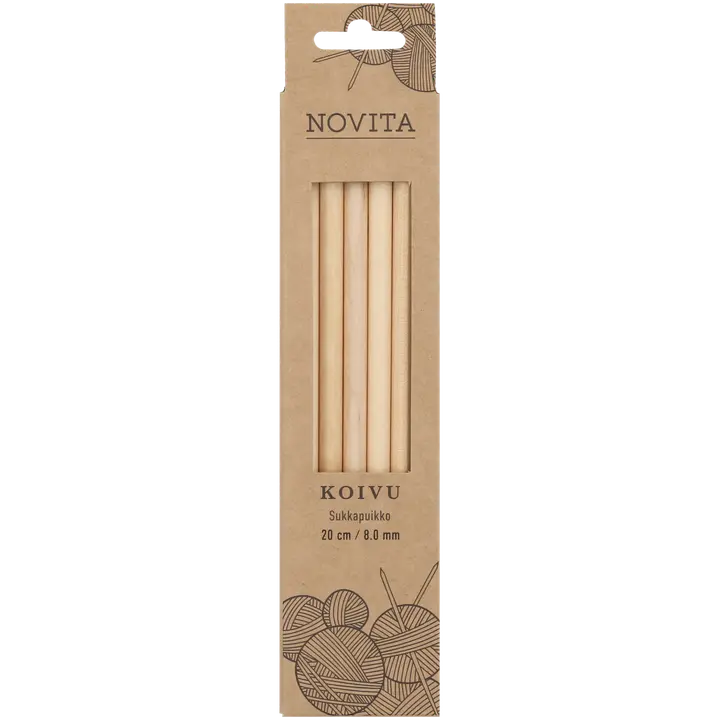 Novita Sukkapuikot Koivu 20cm - 8 mm Novita