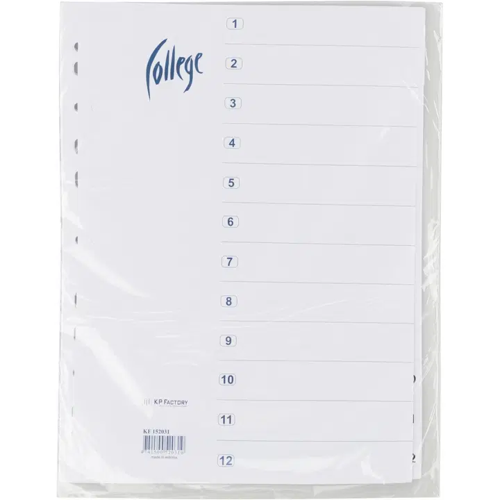 Välilehti A4 1-12 valkoinen